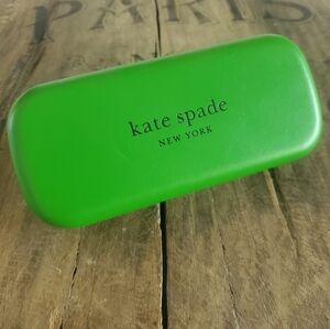 🔥KATE SPADE NEW YORK Green Black Metal Hardshell Eyeglass|Sunglass Storage Case